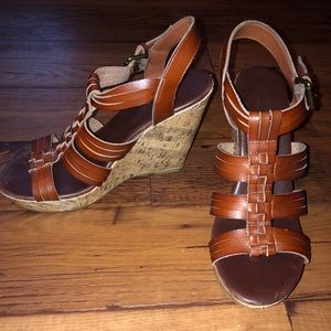 Brown Strappy Wedges